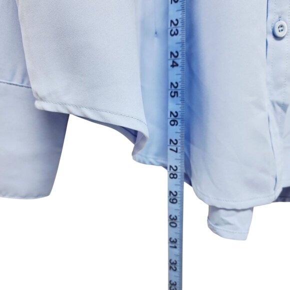 Light Blue Mens Long-Sleeve Button-Up Dress Shirt Size XL - Picture 7 of 9